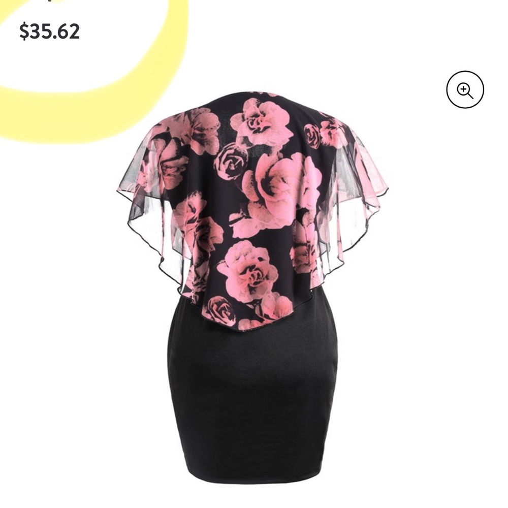 Women’s Elegant Rose Overlay Capelet Dress !! - Picture 2 of 12